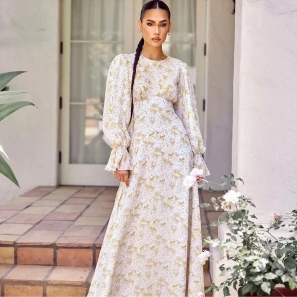 Elegant Floral Long Sleeve Dress